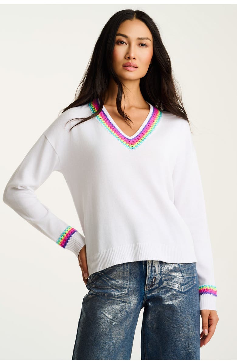 Lisa Todd In The Mix Cotton Sweater, Main, color, White