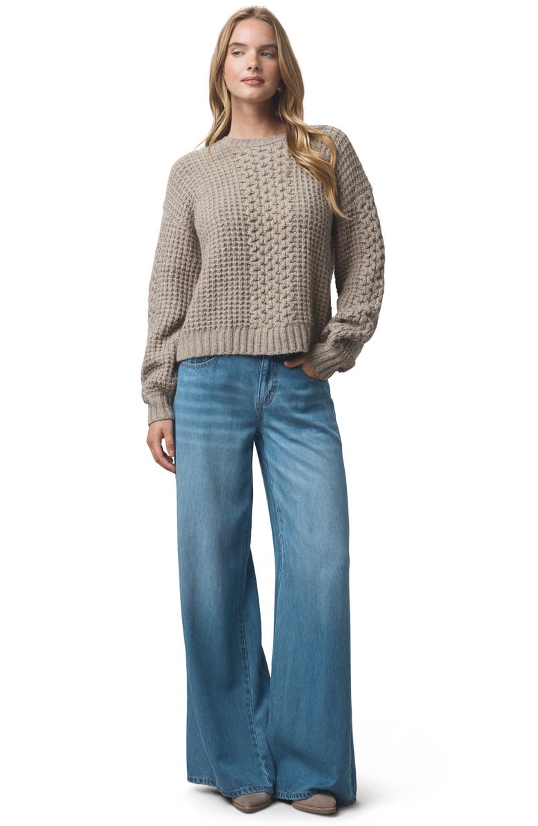 Splendid Celeste Cable Stitch Sweater, Alternate, color, Light Cedar Beige Heather