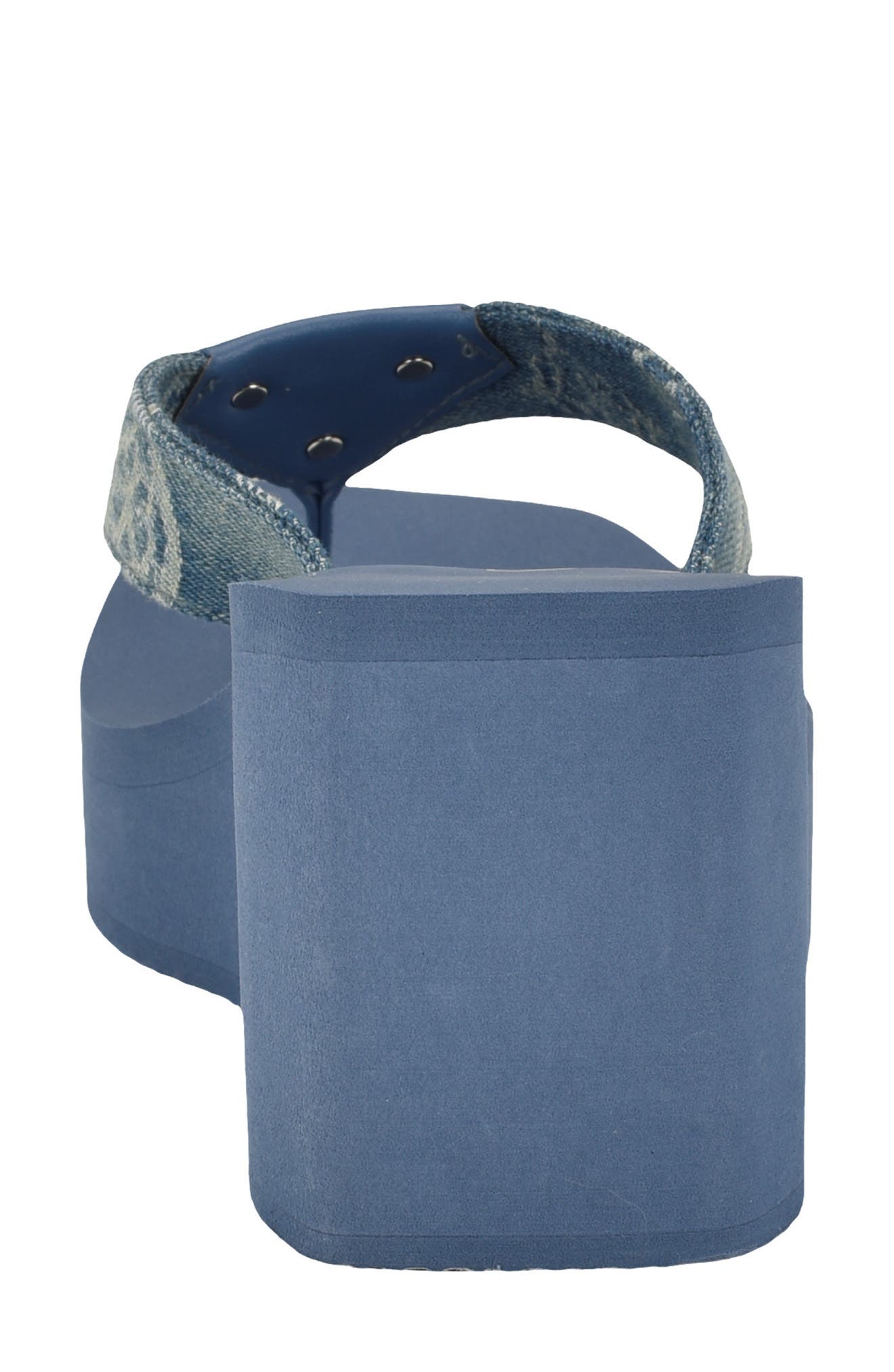 GUESS Demmey Platform Wedge Flip Flop, Alternate, color, Dark Blue