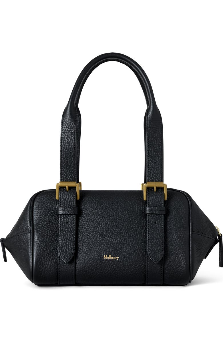 Mulberry Small Boston Heavy Grain Top Handle Bag, Main, color, Black