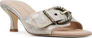 Donald Pliner Buckle Croc Embossed Slide Sandal