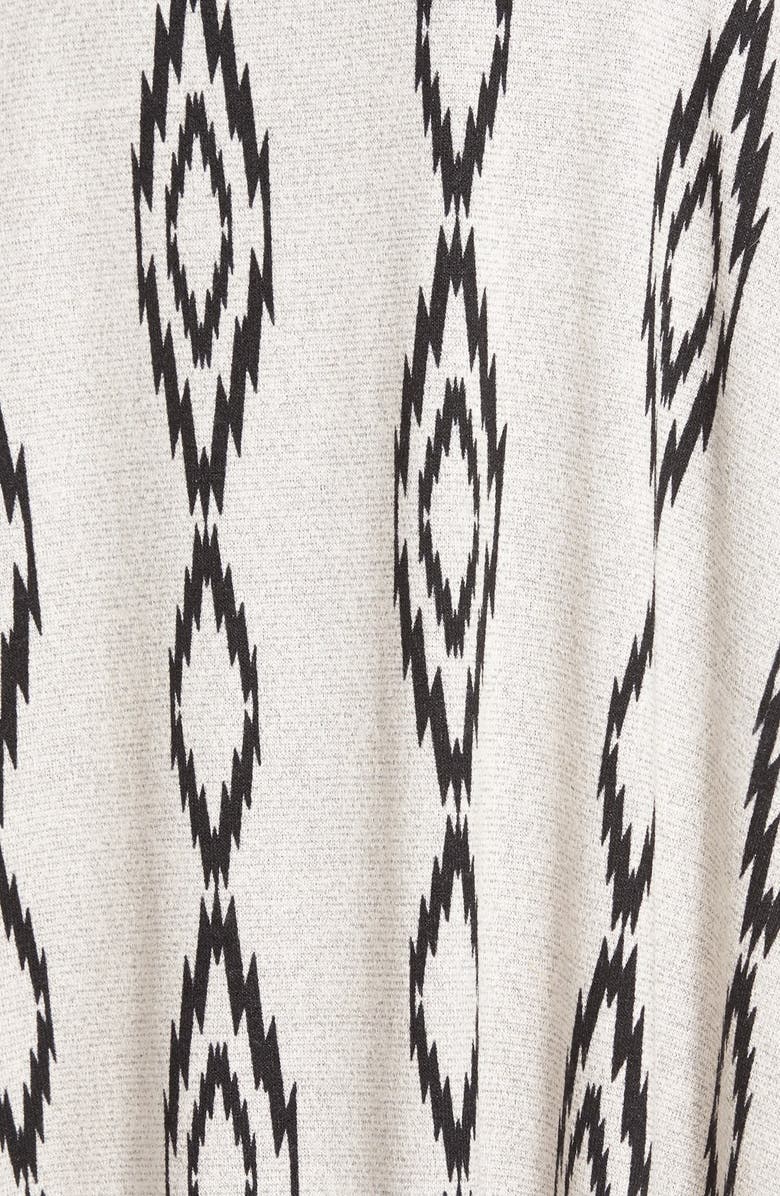 Painted Threads Print Fringe Trim Poncho, Alternate, color,