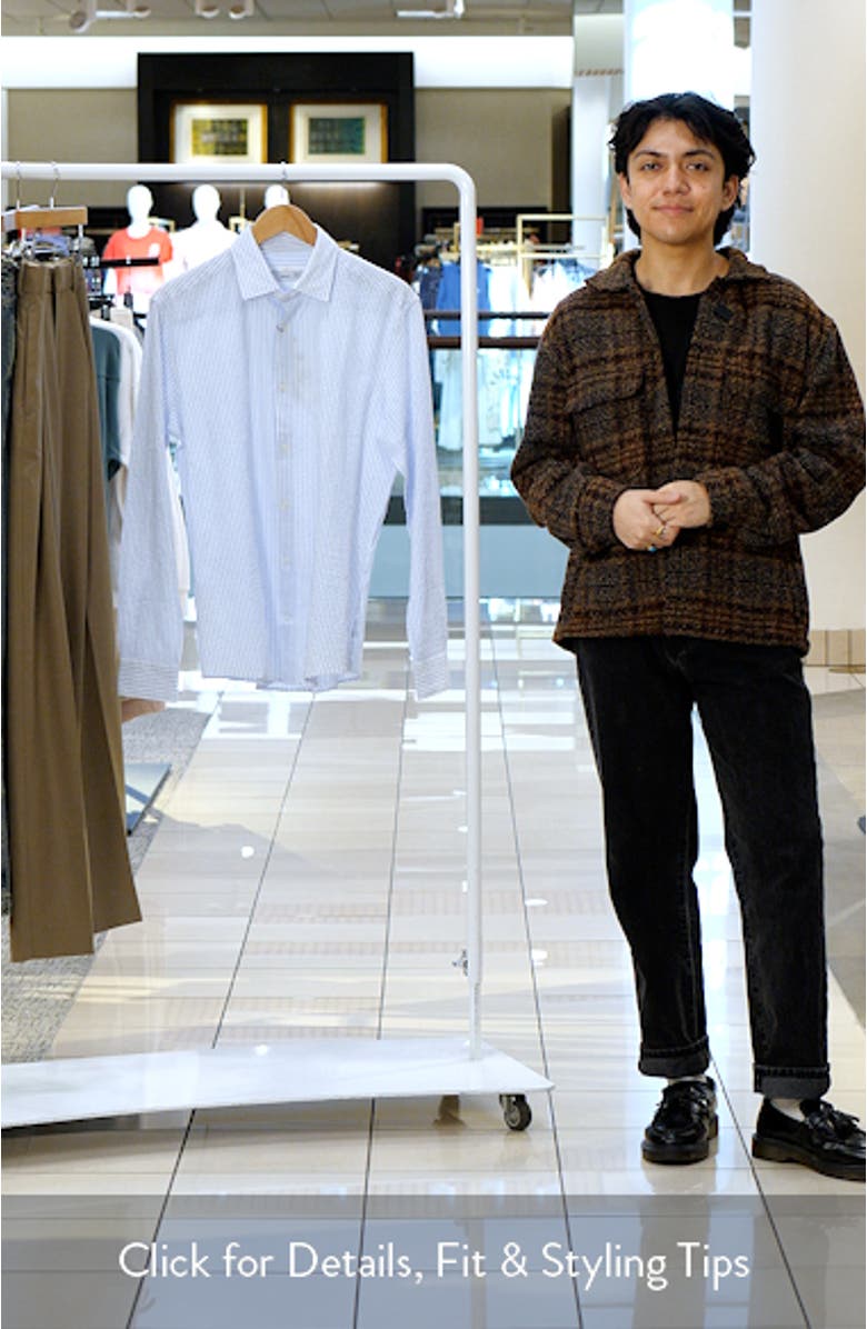 Stripe Stretch Cotton Seersucker Button-Up Shirt, sales video thumbnail