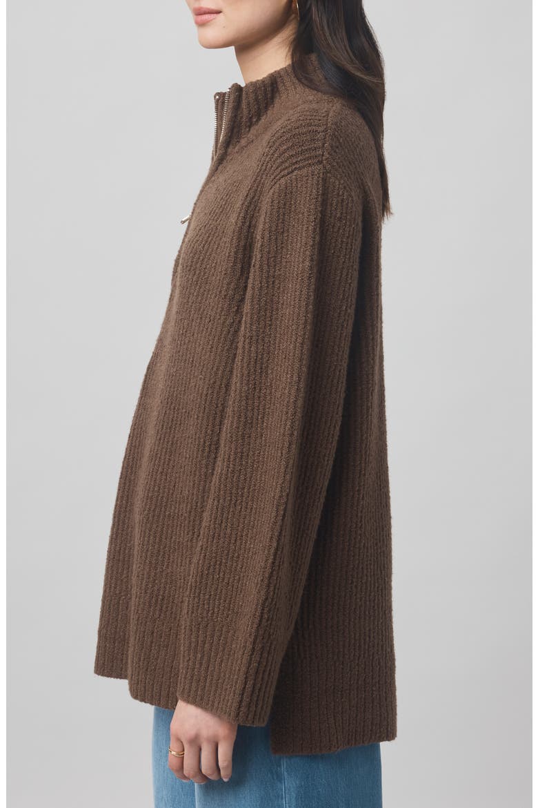 x @cellajaneblog Quarter Zip Sweater, Alternate, color, TRUFFLE