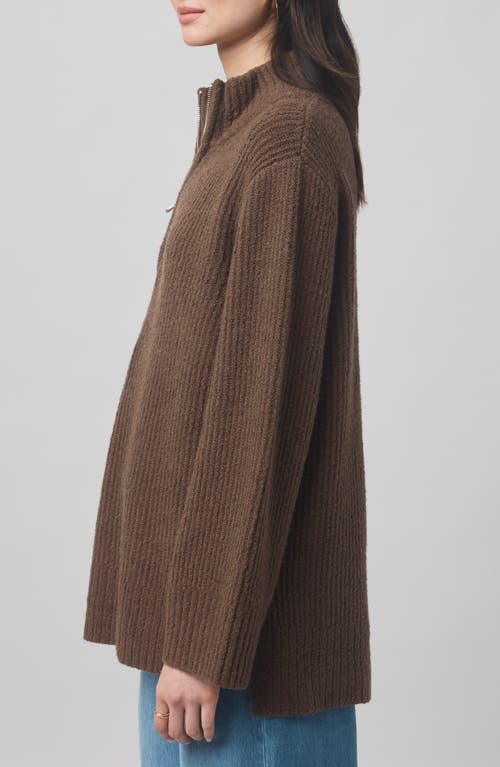 Splendid X @cellajaneblog Quarter Zip Sweater In Brown