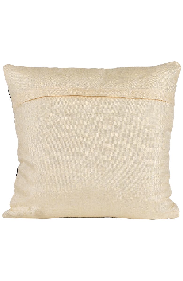 Northlight 20" White and Black Handloom Woven Outdoor Square Throw Pillow, Alternate, color, White