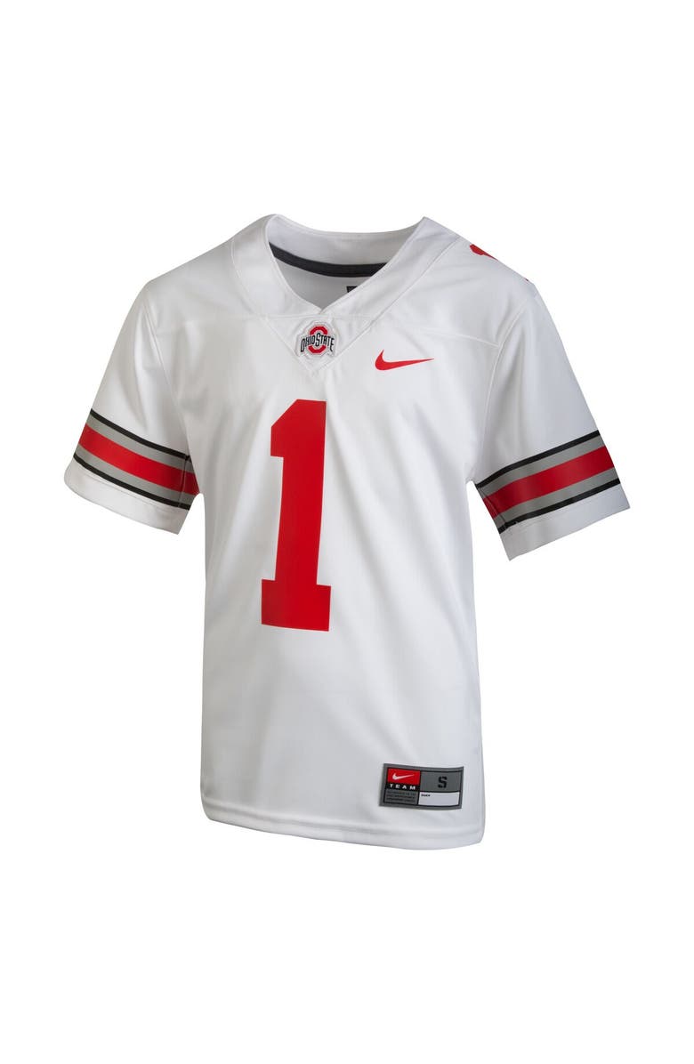 Nike Youth Nike #1 White Ohio State Buckeyes Team Replica Football Jersey, Alternate, color, White