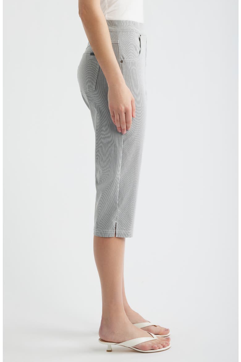 Spring Stripe Petal Pusher Capri Pants, Alternate, color, BLACK