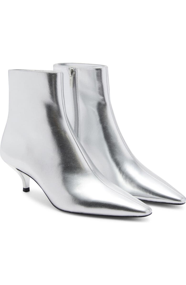 MANGO Metallic Kitten Heel Bootie, Main, color,
