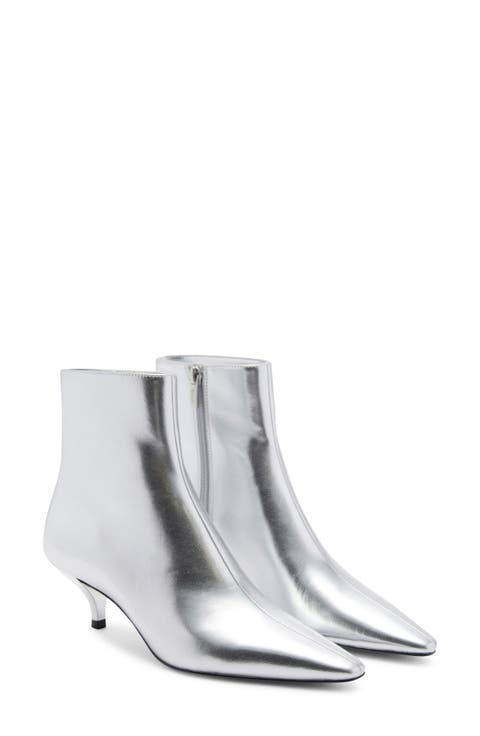 Metallic Kitten Heel Bootie (Women)