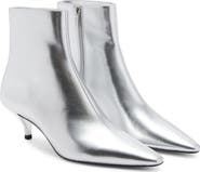 MANGO Metallic Kitten Heel Bootie