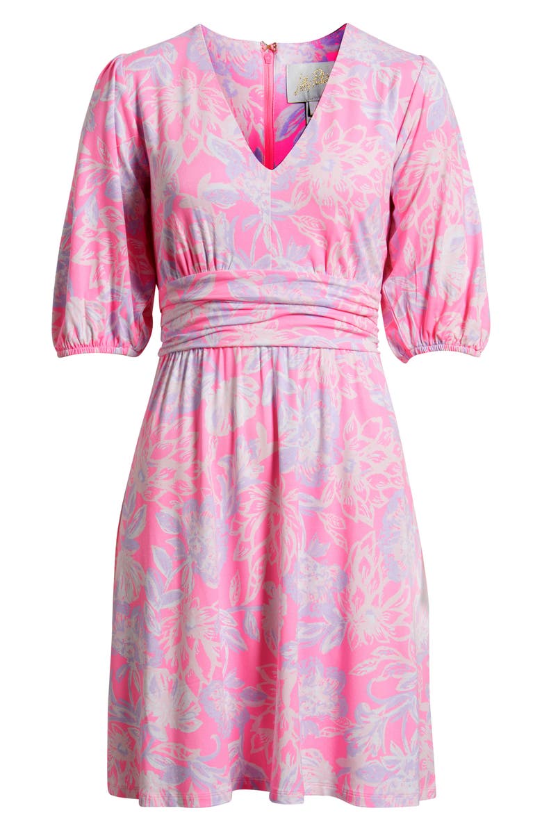 Lilly Pulitzer<sup>®</sup> Brightan Floral Fit & Flare Dress, Alternate, color, Rousseau Pink Zen Garden