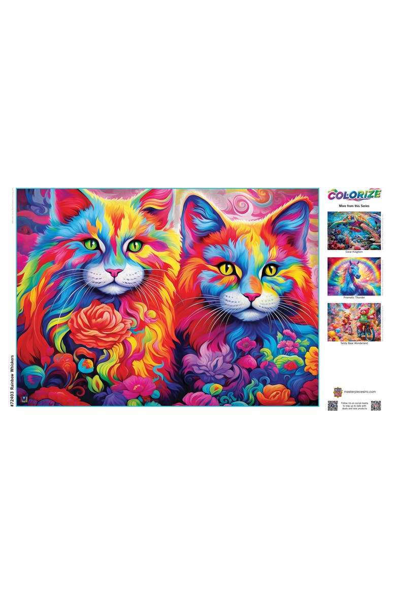 Rainbow Whiskers 1000 Piece Puzzle, Alternate, color, Multicolor