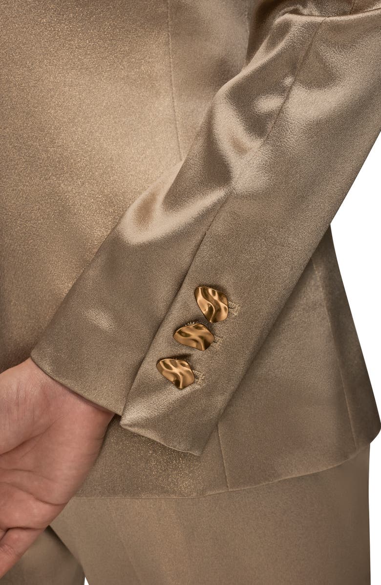 Donna Karan New York Satin One-Button Blazer, Alternate, color, 