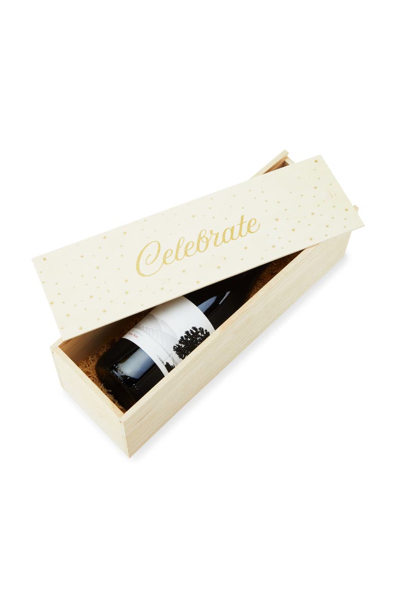 TWINE Starlight Single Bottle Paulownia Wood Wine Box, Alternate, color, Brown