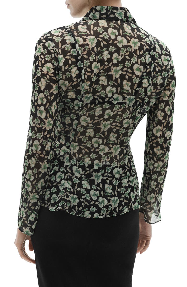 MANGO Floral Chiffon Shirt, Alternate, color, 