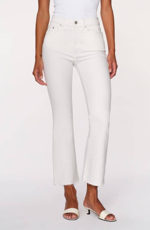 Dl1961 Bridget Instasculpt Raw Hem Ankle Bootcut Jeans In White Dl Airbrushed