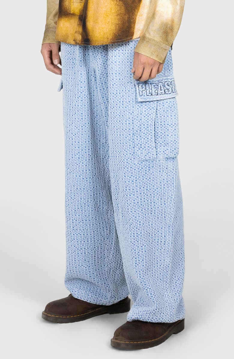 PLEASURES Cotton Knit Cargo Pants, Alternate, color, Indigo