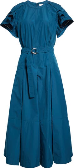 3.1 Phillip Lim Cascade Petal Sleeve Belted Poplin