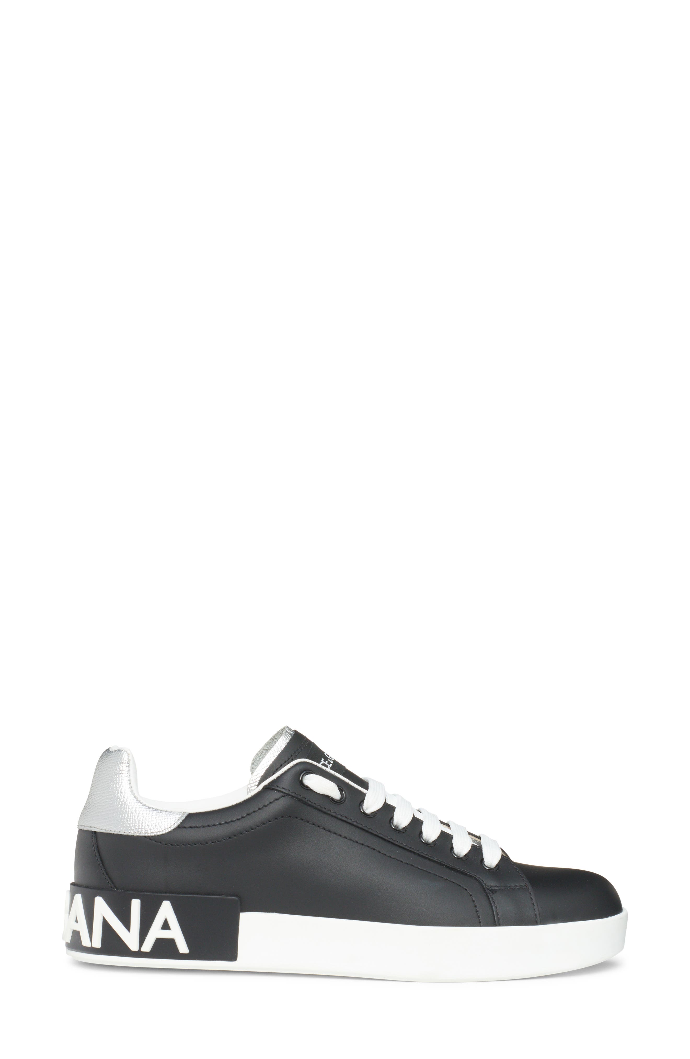 Dolce&Gabbana Portofino Sneaker, Alternate, color, Black/ Silver