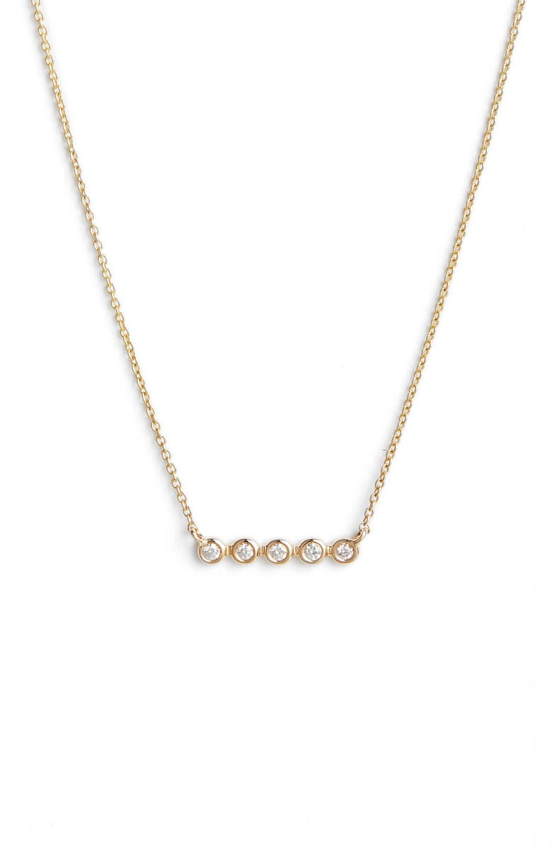 Dana Rebecca Designs Lulu Jack Bezel Diamond Bar Necklace, Main, color,