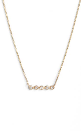 Dana Rebecca designs 14k newest yellow gold Diamond bar necklace