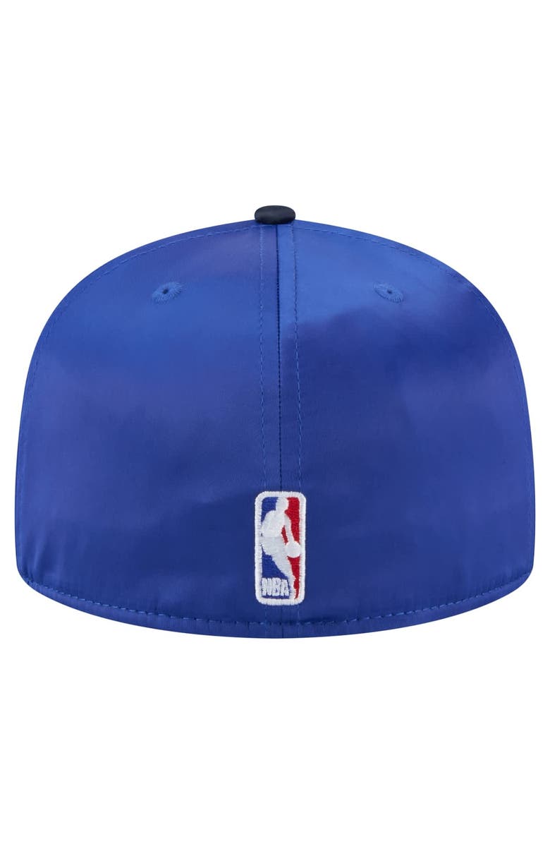 New Era Men's New Era Blue/Navy Dallas Mavericks Throwback Satin Vintage Pin Two-Tone 59FIFTY Fitted Hat, Alternate, color, Blue