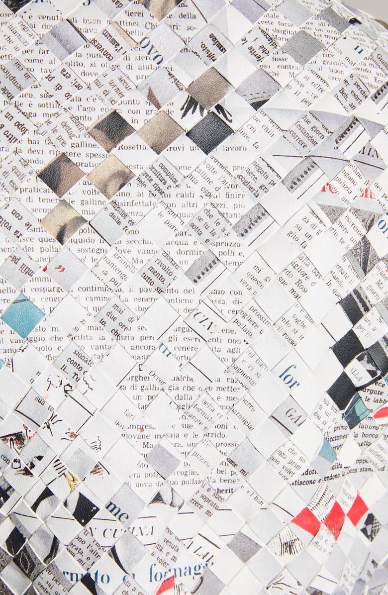 Bottega Veneta Newspaper Print Intrecciato Leather Coat, Alternate, color, 