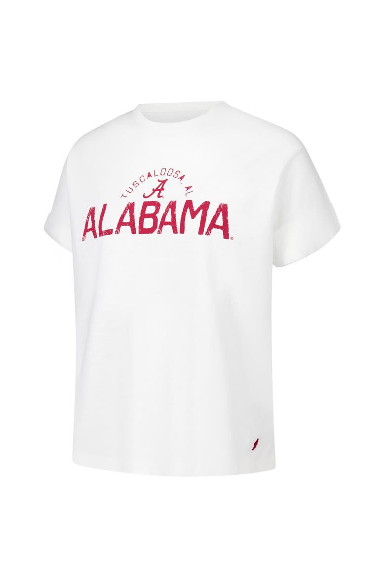 Women's League Collegiate Wear White Alabama Crimson Tide Slub Rolled Cuff T-Shirt, Alternate, color, White