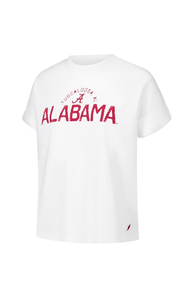 LEAGUE COLLEGIATE WEAR Women's League Collegiate Wear White Alabama Crimson Tide Slub Rolled Cuff T-Shirt, Alternate, color, White