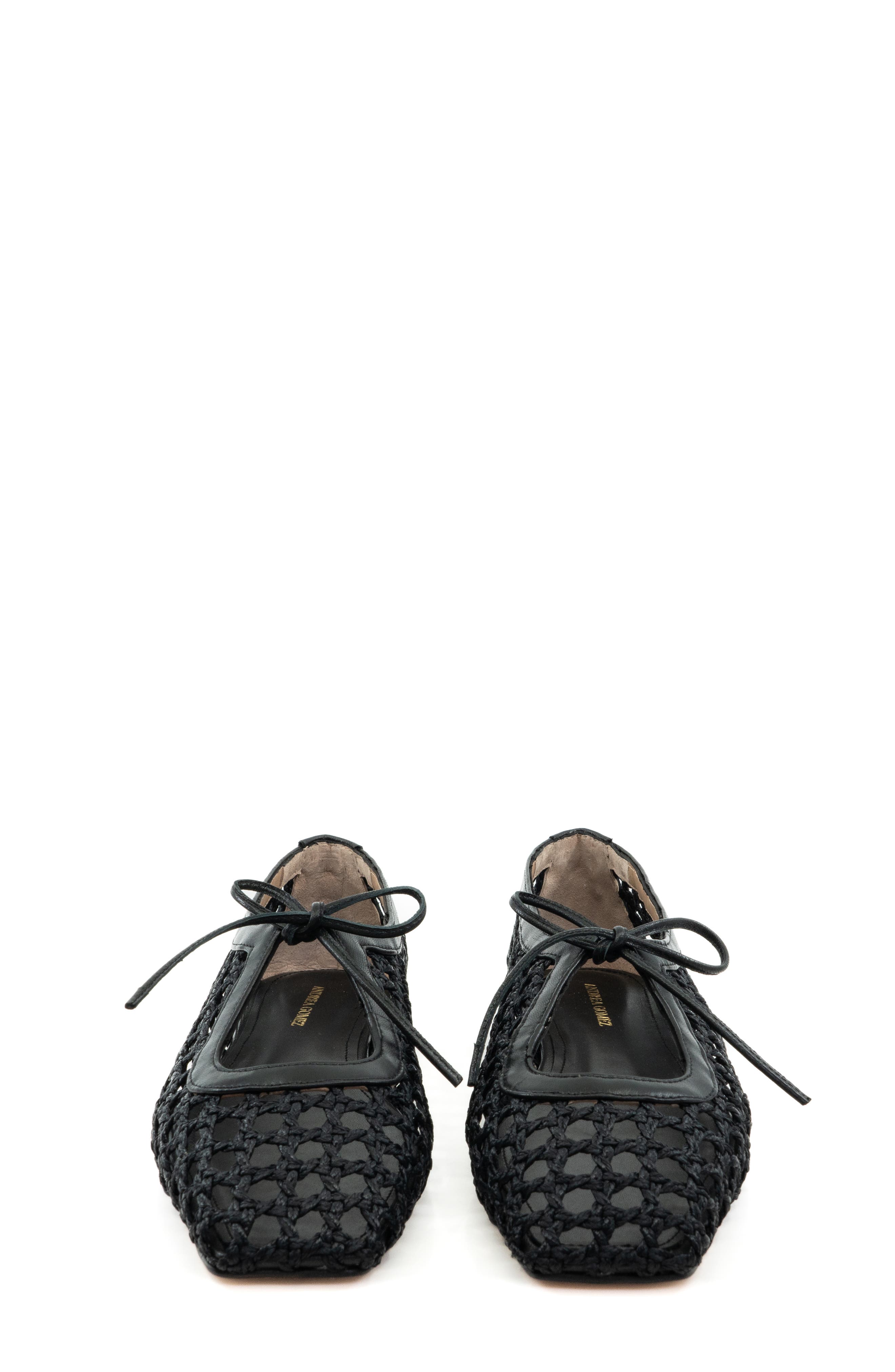 Andrea  Gomez Amelia Raffia Ballet Flat, Alternate, color, Black