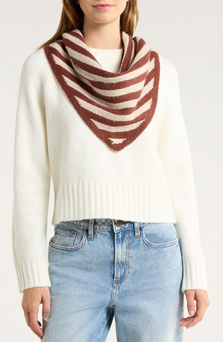 Damson Madder Stripe Triangle Head Scarf, Main, color, 