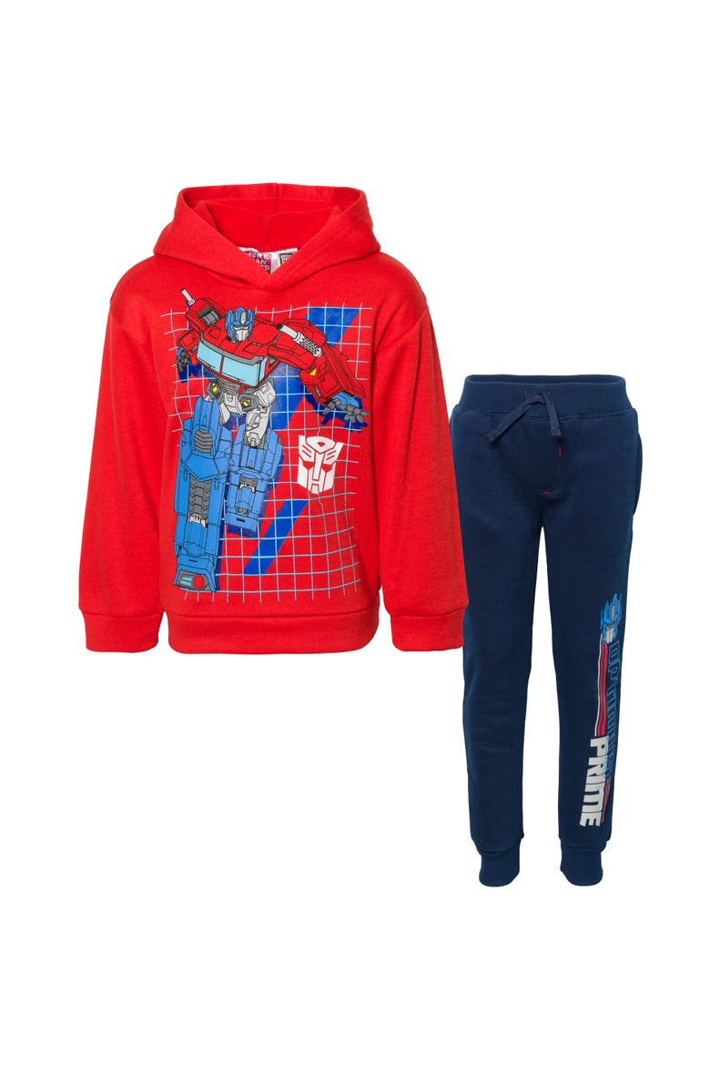 Fleece Hoodie and Pants Set, Main, color, Optimus Prime Red Navy