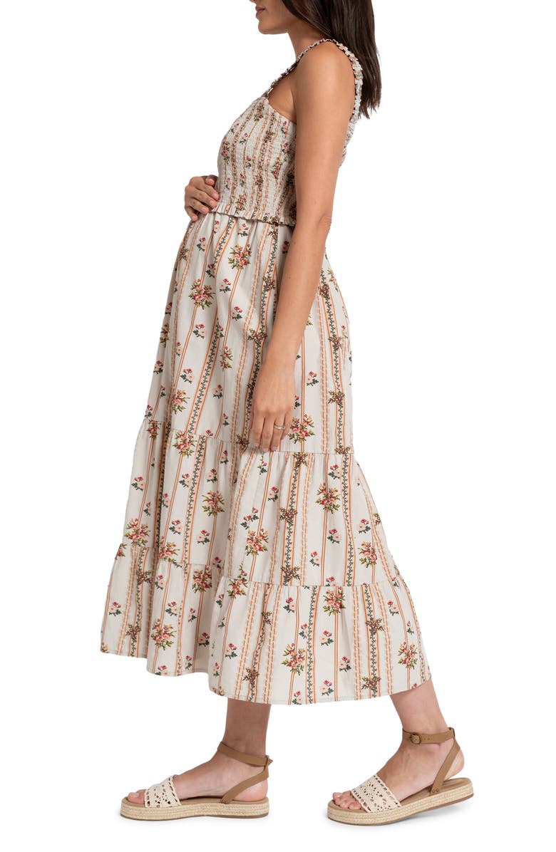 Seraphine Floral Cotton Maternity/Nursing Midi Sundress, Alternate, color,