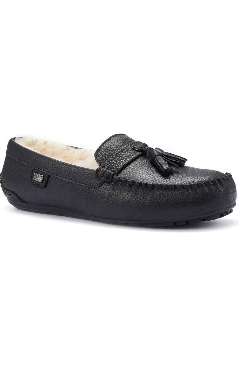 Australia Luxe Collective Hamilton Genuine Shearling Lined Tassel Loafer, Main, color, Crow
