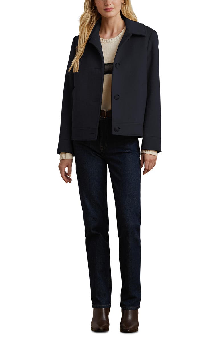 Lauren Ralph Lauren Wool Blend Felted Jacket, Alternate, color, Regal Navy