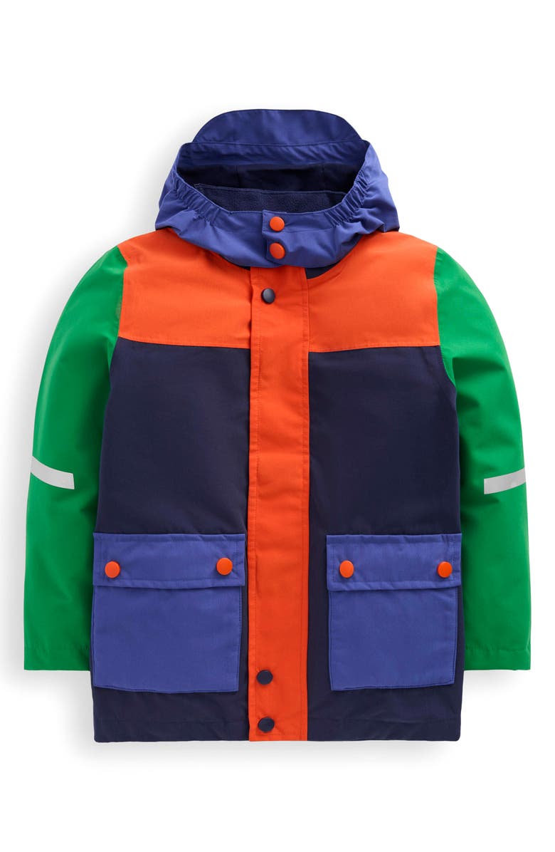Mini Boden Kids' Waterproof Fisherman's Hooded Raincoat, Main, color, Colourblock