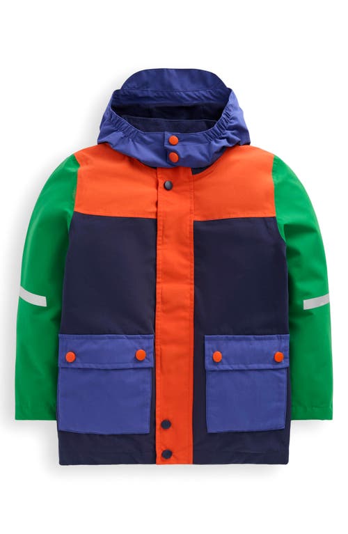 Mini Boden Kids' Waterproof Fisherman's Hooded Raincoat In Multi