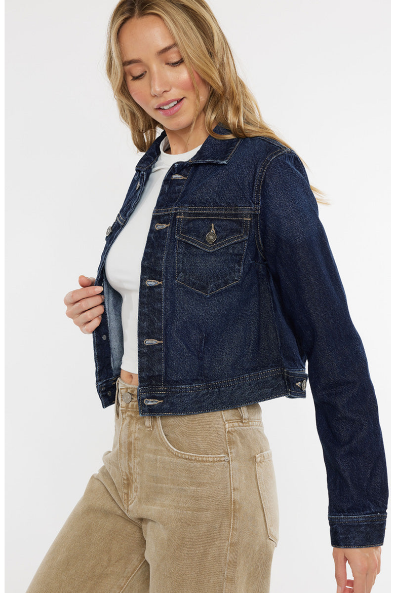 Westlyn Cropped Jacket, Alternate, color, Dark Blue Denim