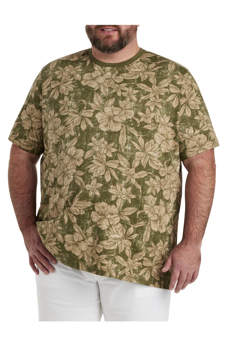 Harbor Bay by DXL Big & Tall Floral Print T-Shirt, Main, color, 