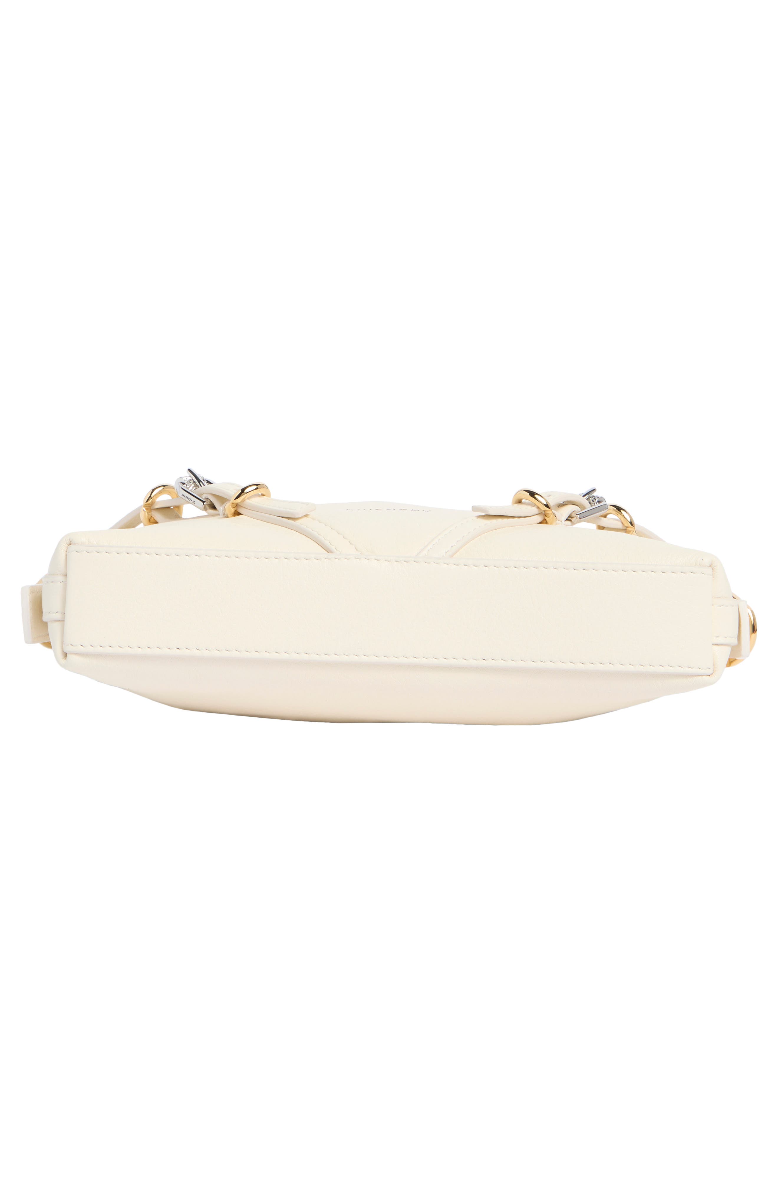 Givenchy Mini Voyou Leather Shoulder Bag, Alternate, color, White