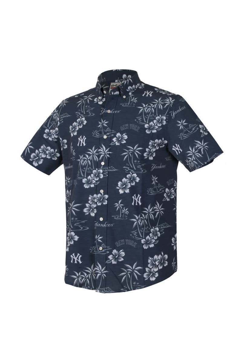 Reyn Spooner Men's Reyn Spooner  Navy New York Yankees Kekai Performance Button-Down Tri-Blend Top, Alternate, color, Navy