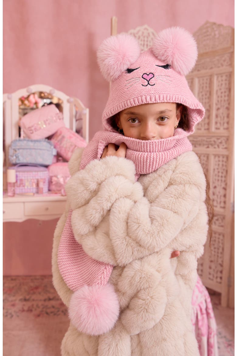 Kids' Bella Kitty Hooded Scarf, Alternate, color, LOLLIPOP