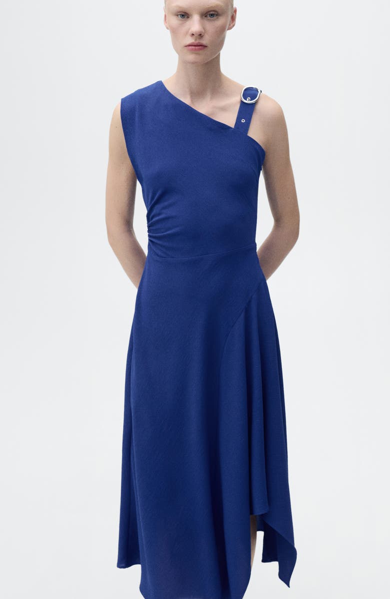 MANGO Asymmetric Buckle Strap A-Line Dress, Alternate, color,