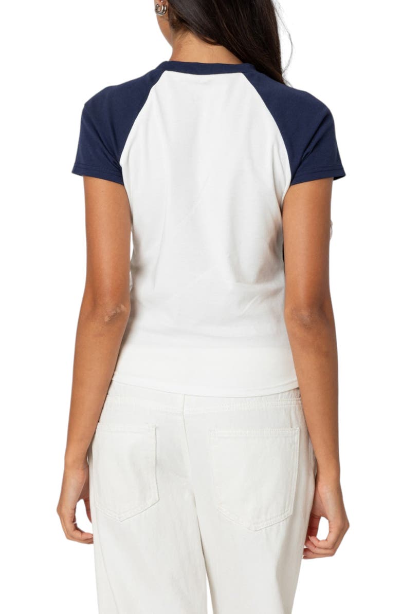 EDIKTED '80s Colorblock Cotton Graphic T-Shirt, Alternate, color, White