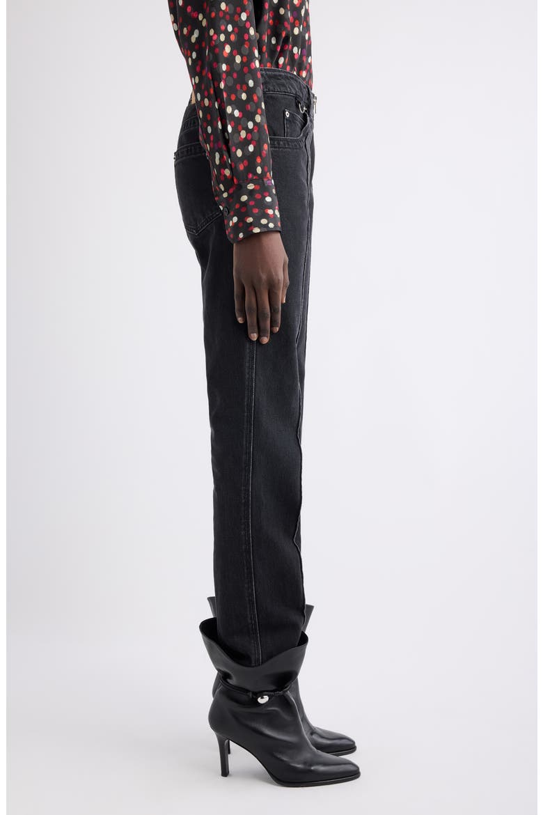 Silviana Pintuck Slim Fit Jeans, Alternate, color, BLACK