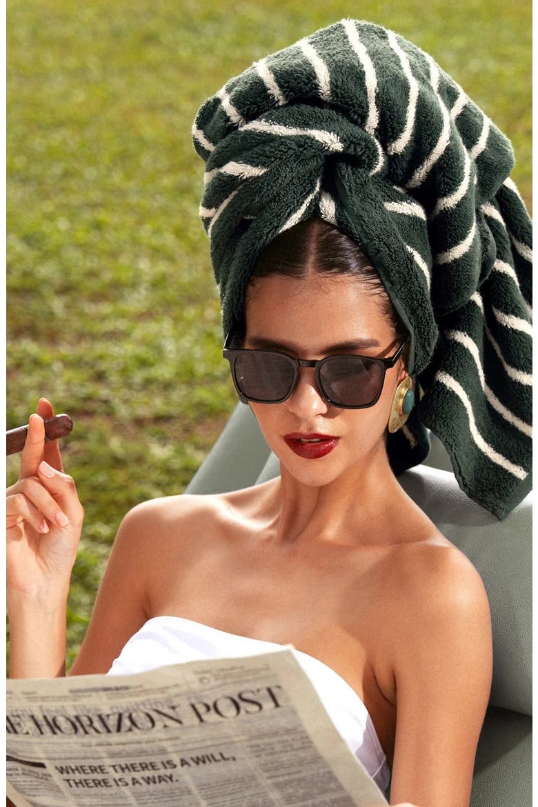 Ultraplush Australian Cotton 2-piece Bath Towel Set, Alternate, color, Verdant & Ecru