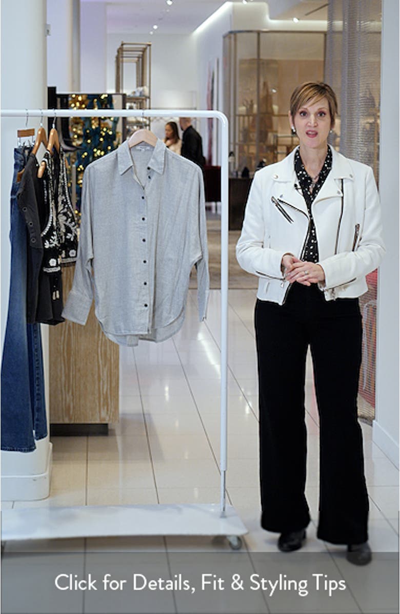 Heathered Flannel Dolman Sleeve Button-Up Shirt, sales video thumbnail