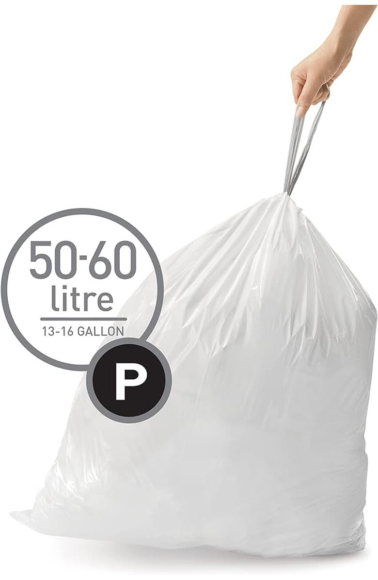 simplehuman Code P Custom Fit Liners with Quick Dispense Packs, Alternate, color, 100 Liners