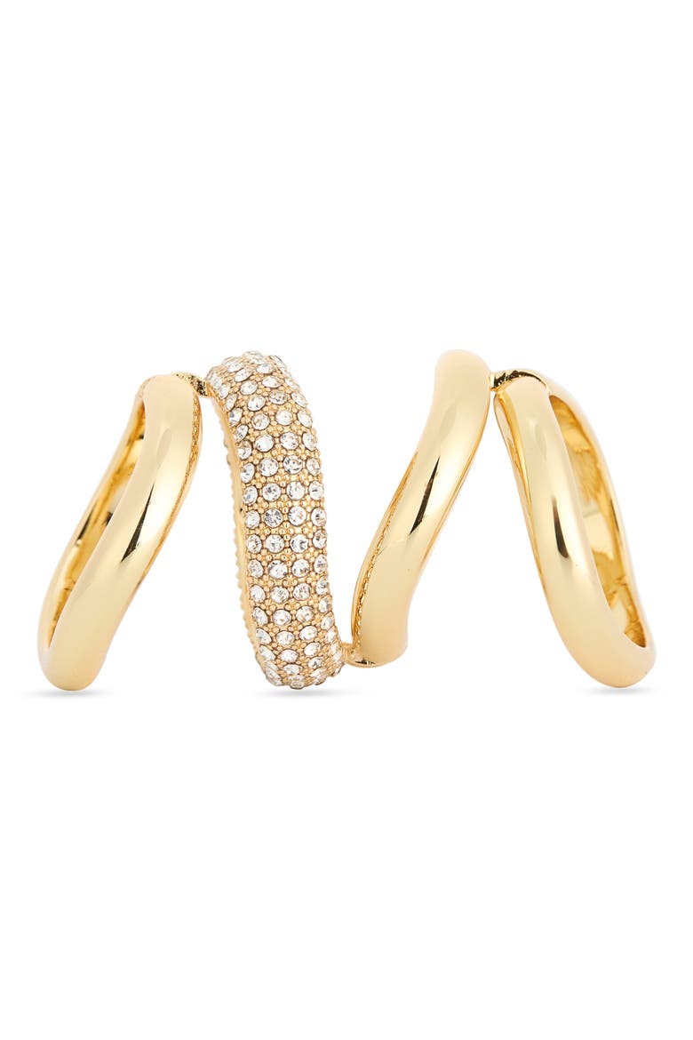 Set of 4 Stack Rings, Alternate, color, GOLD